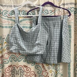 Forever 21 gingham crop top and skirt